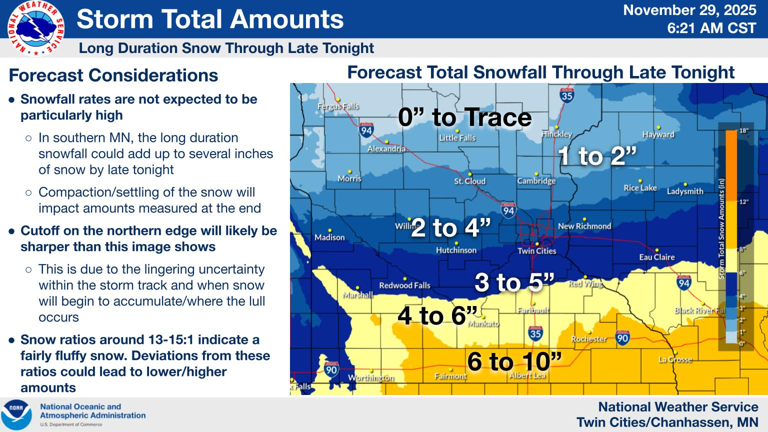 Updated Snowfall Totals: Hours Of Snow Set To Slam Minnesota Through ...