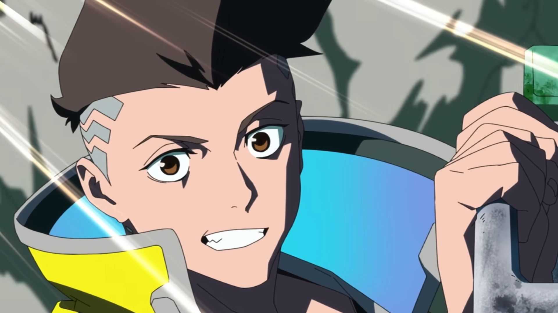 Closeup of David Martinez from Cyberpunk Edgerunners smiling