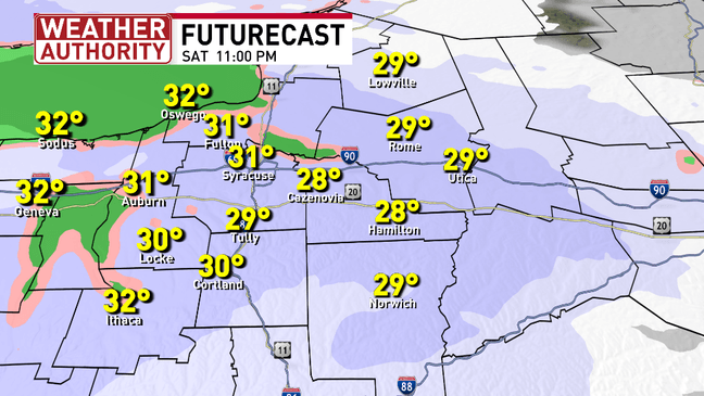 Light snow arriving overnight mixes with rain on Sunday keeping roads wet