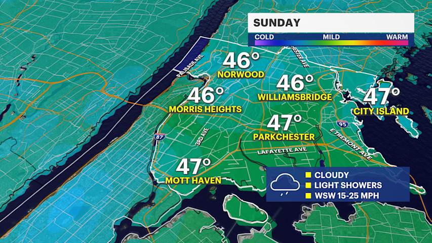 STORM WATCH: Rainy Sunday in The Bronx; sun returns Monday