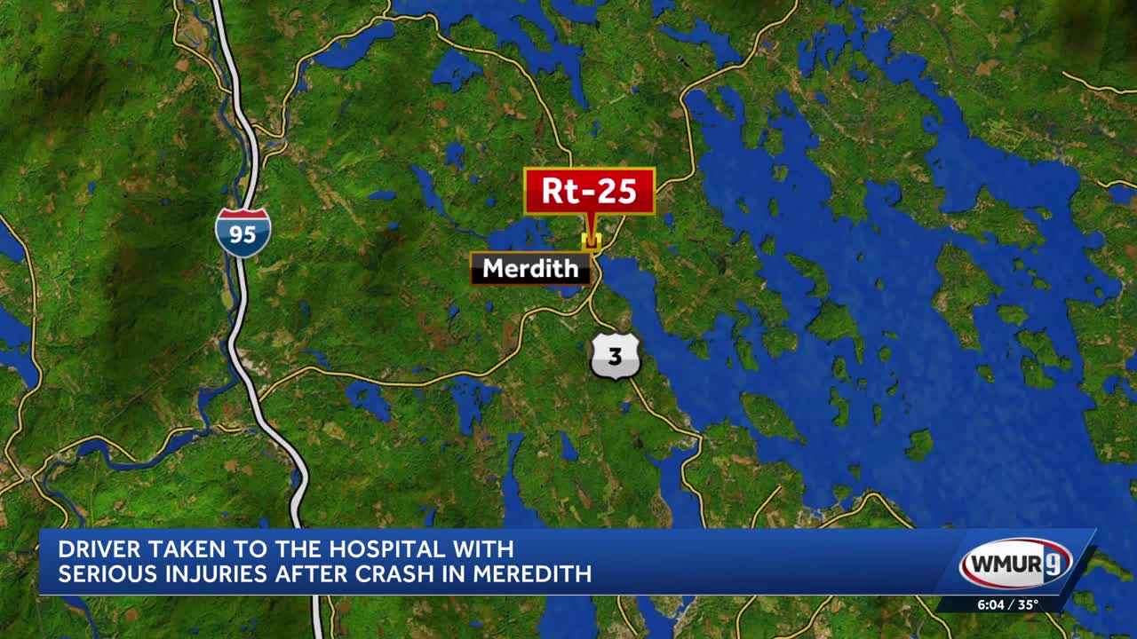 Driver taken to the hospital with serious injuries after crash in Meredith