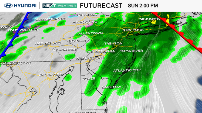 Rain returns Sunday around the Philadelphia area, tracking snow and ...