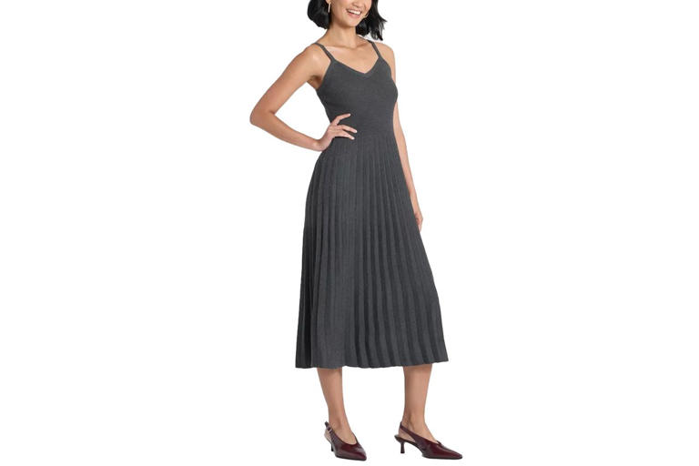 strapless open back dress ALC Aries Pleated Maxi Dress