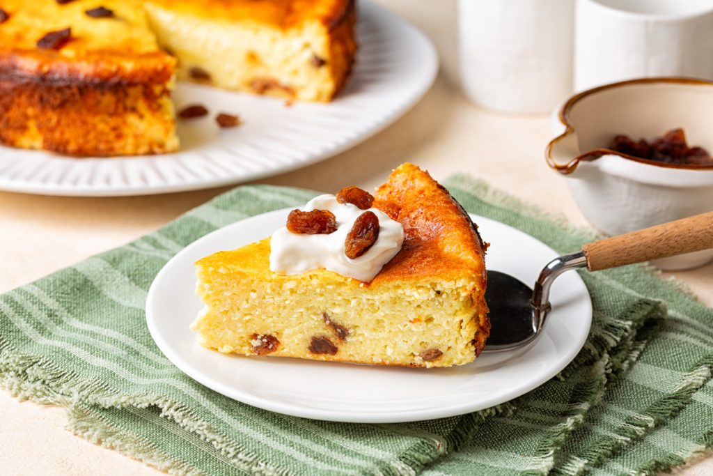 Klassischer Käsekuchen mit Rosinen