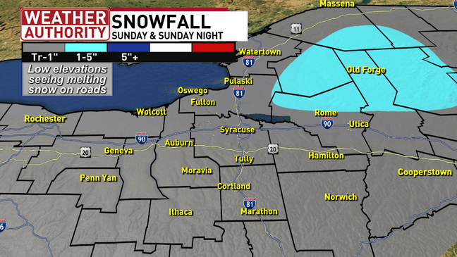Light snow arriving overnight mixes with rain on Sunday keeping roads wet