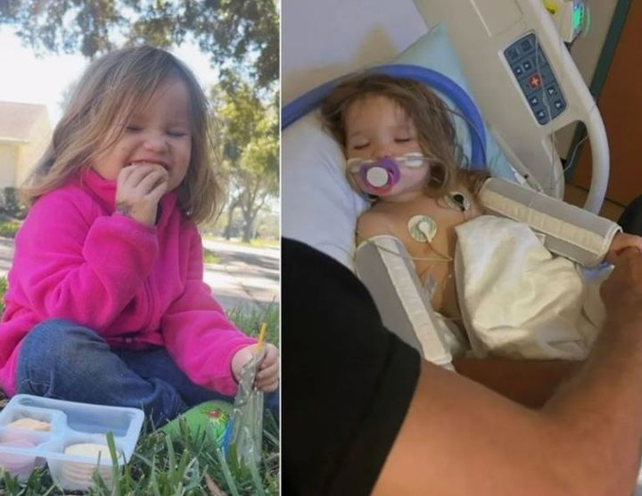 미국에서 평소 건강했던 2세 여자아이가 감기 증상을 보이다 중환자실에 입원한 사연이 전해졌다./사진=더선