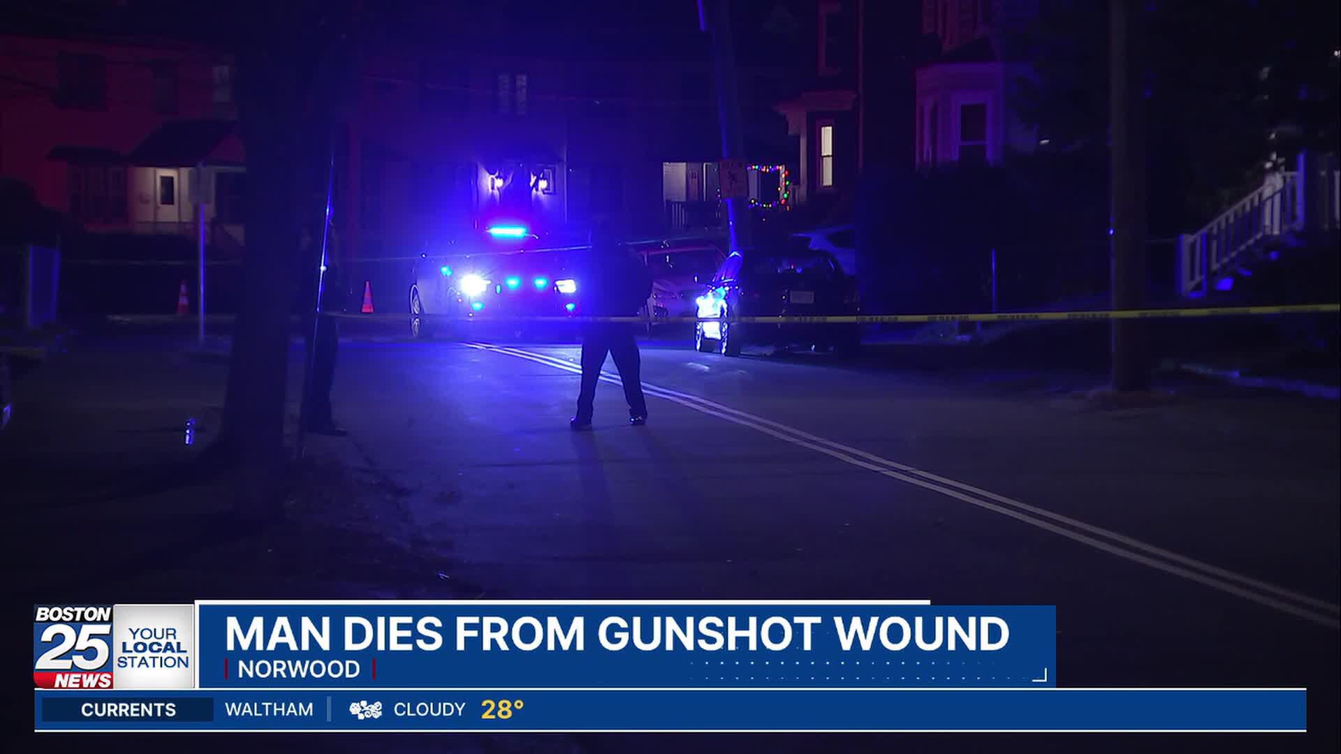 Man dies after suffering gunshot wound in Norwood, District Attorney says