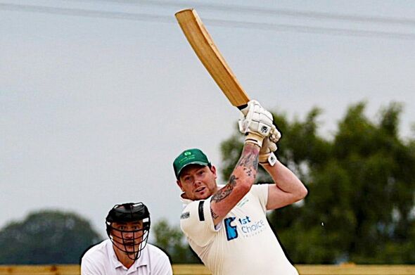 Shaun Rigby, 37, playing cricket