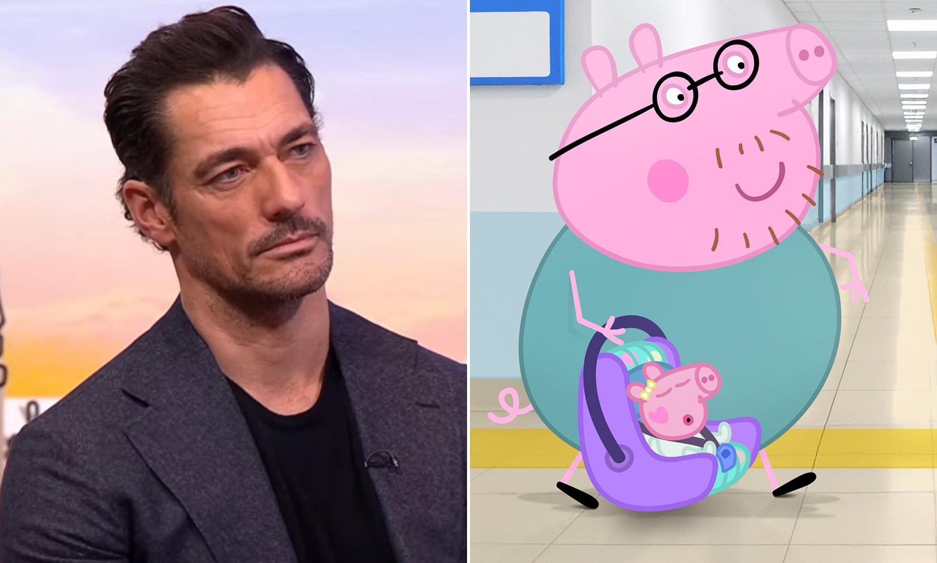 Male model David Gandy roasts Peppa Pig's father Daddy Pig