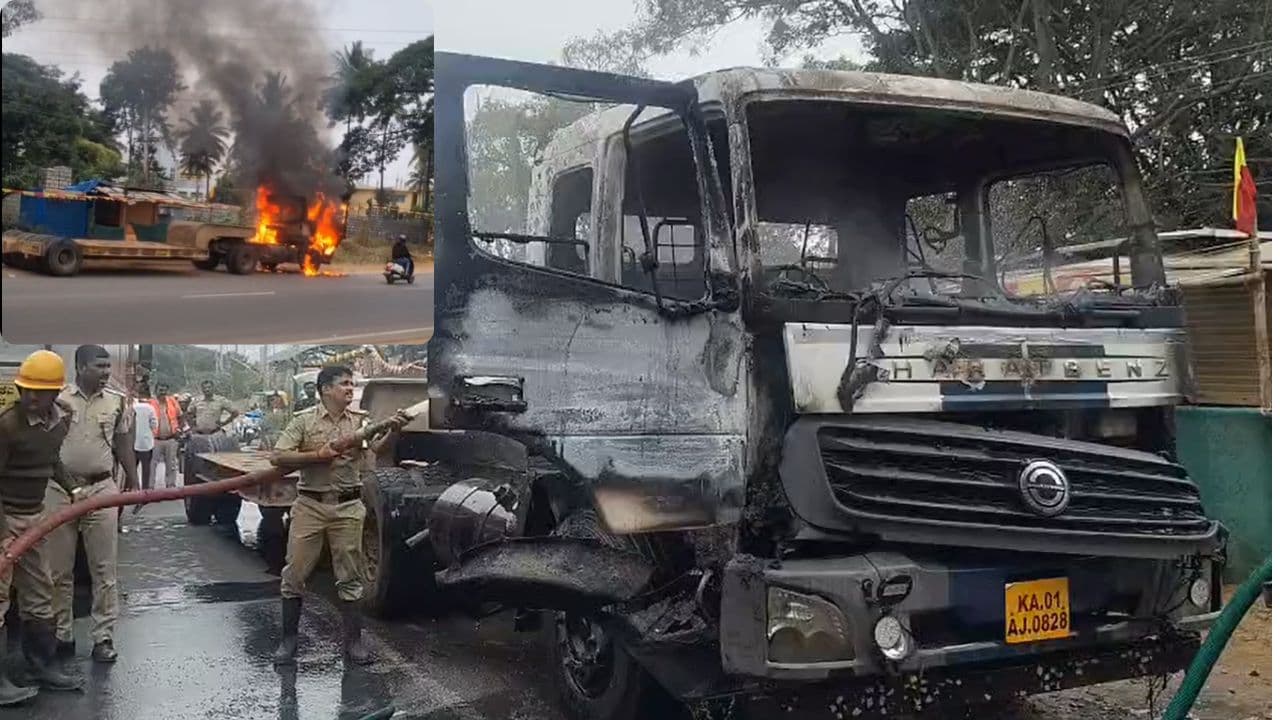 Bengaluru: Lorry Driver Sets Vehicle on Fire Over Unpaid Salary Near ...