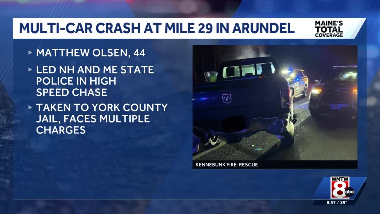 Police chase on the Maine Turnpike ends in crash