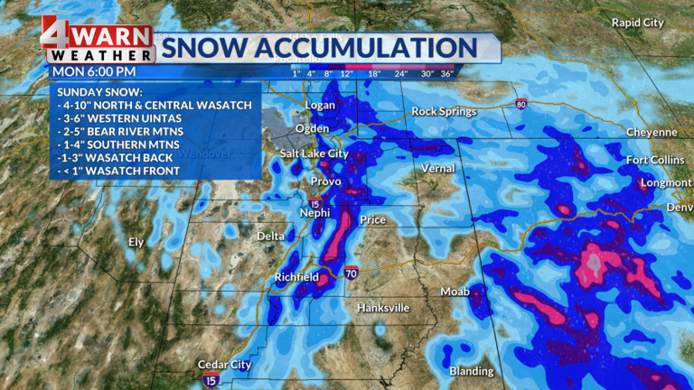 Mountain snow and valley mix for Sunday with cooler temperatures