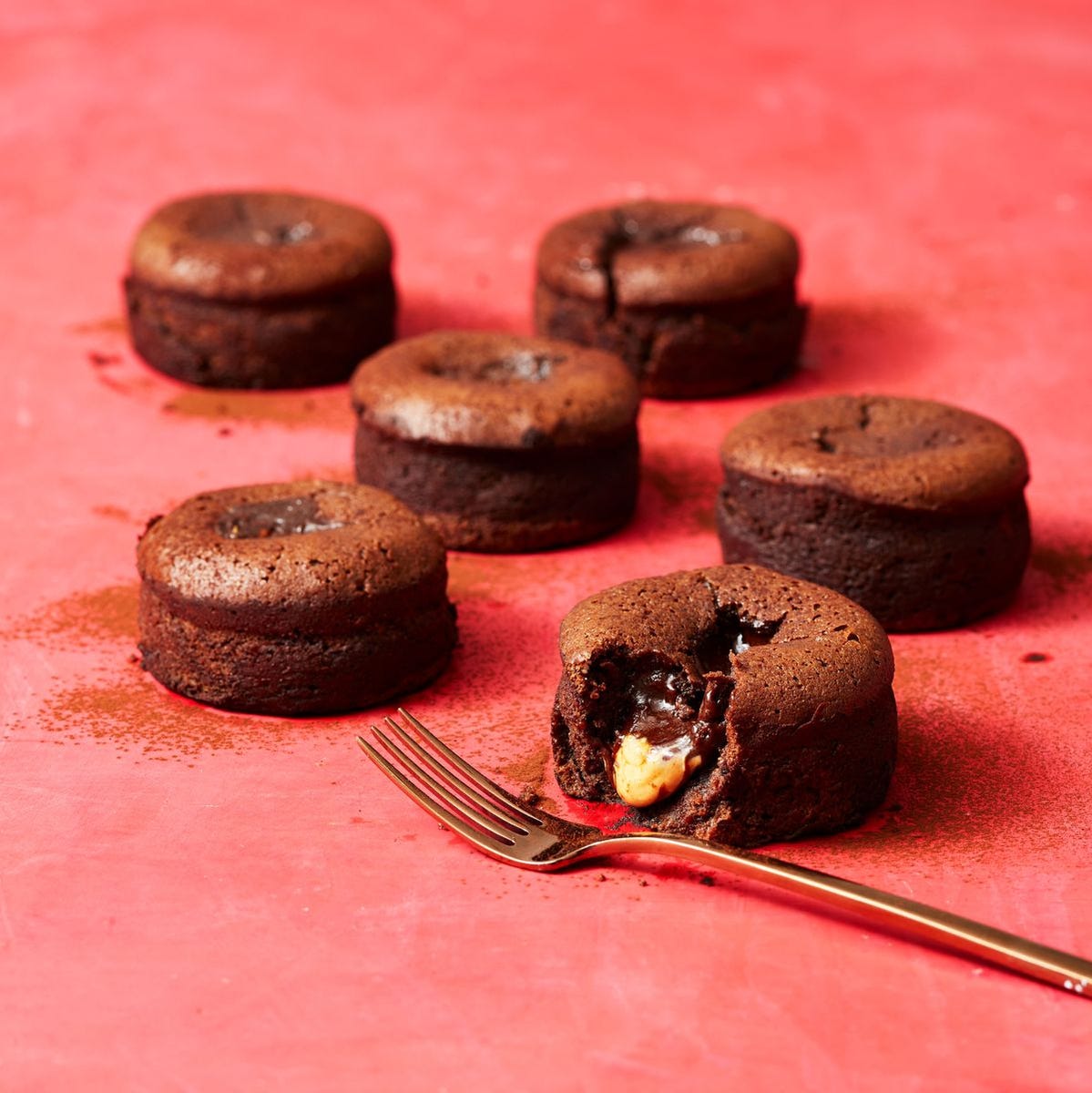 14) Peanut Butter Molten Chocolate Cakes