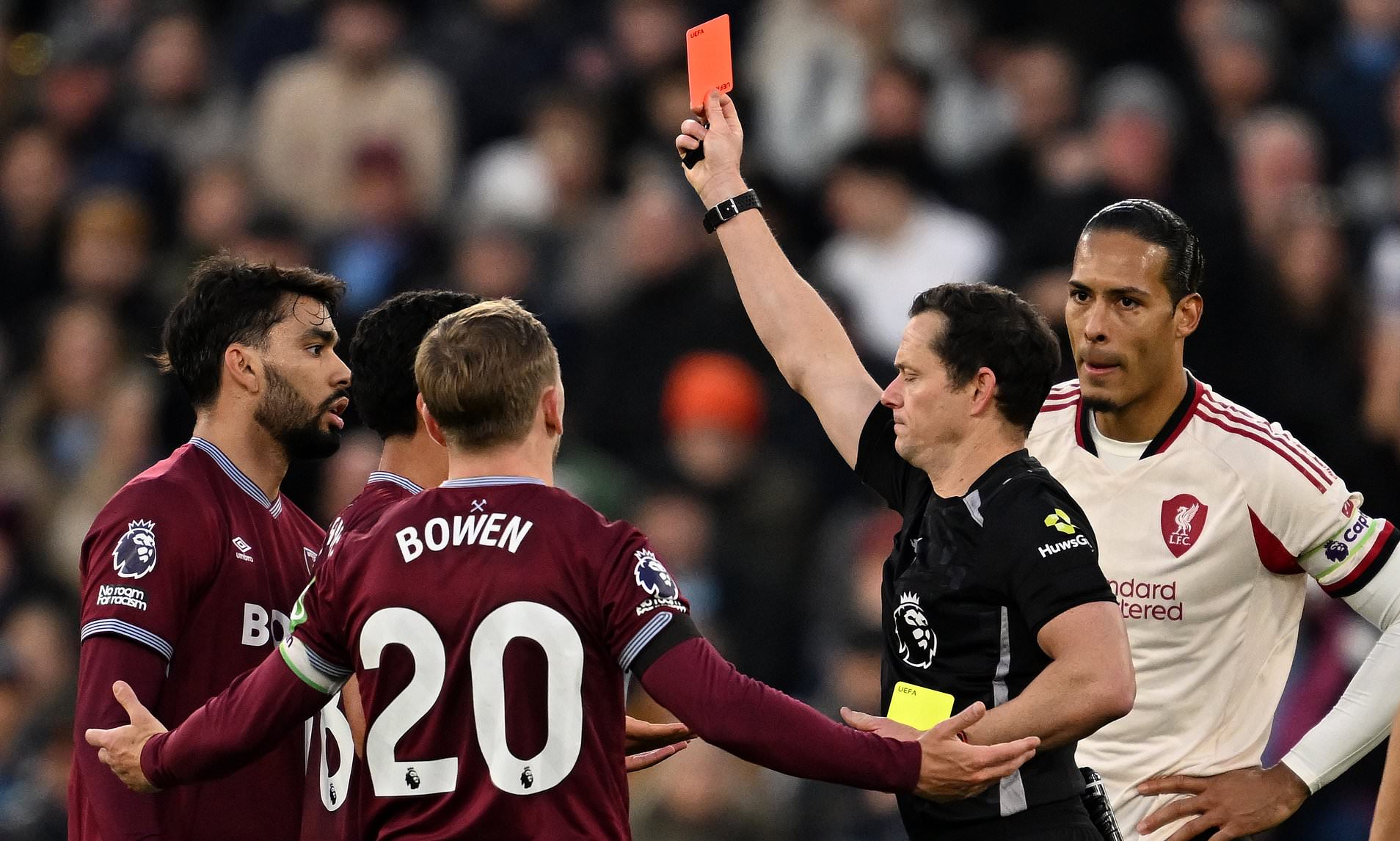 Lucas Paqueta issues 46-word rant over his Liverpool red card