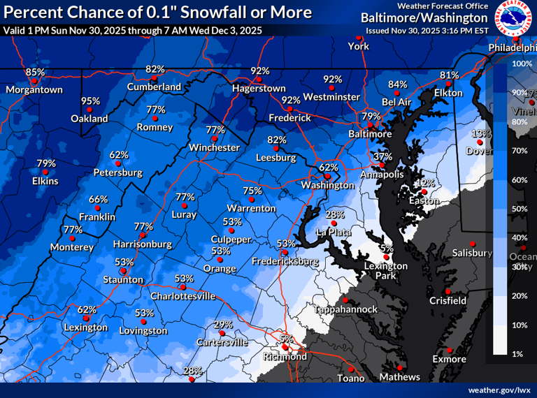 CWG Live: Breezy tonight. Predawn Tuesday light snow and sleet quickly ...