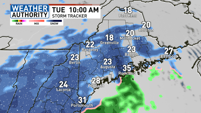 Snow is expected to blanket the state on Tuesday