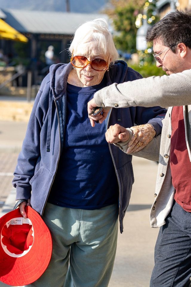 Malibu, CA Legendary actress Shirley MaClaine took advantage of the great weather and clear skies in Malibu as she was spotted eating at one of her favorite restaurants, Kristy's, with a male assistant.