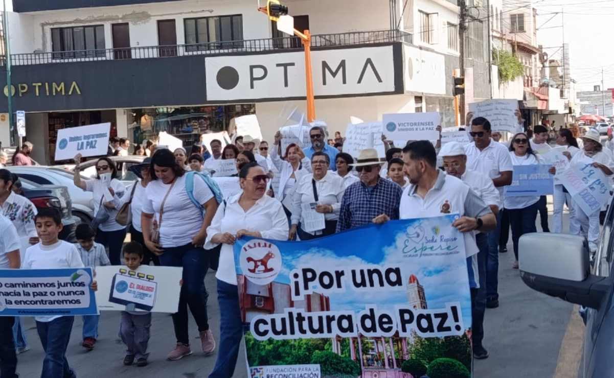 Decenas de ciudadanos marchan por la paz en Ciudad Victoria; piden ...