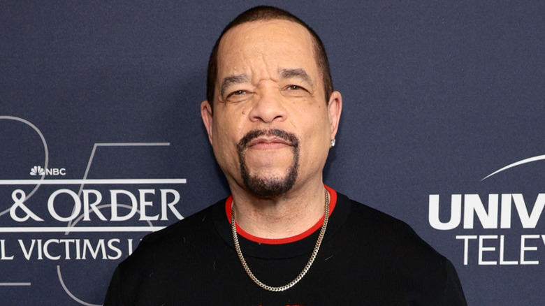 Ice-T in front of 'Law & Order' backdrop