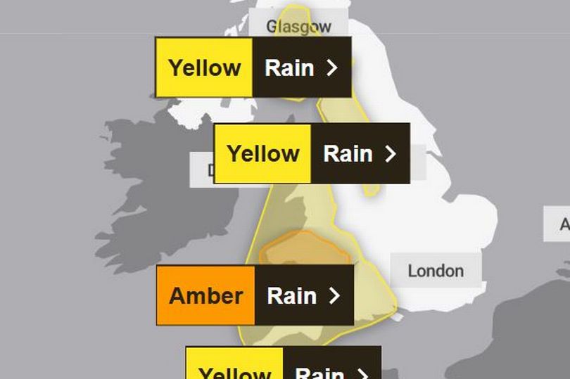 Full list of areas hit with weather warnings as flood alerts in place ...