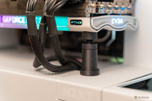 3D printed GPU anti-sag stand holding up an RTX 3080.