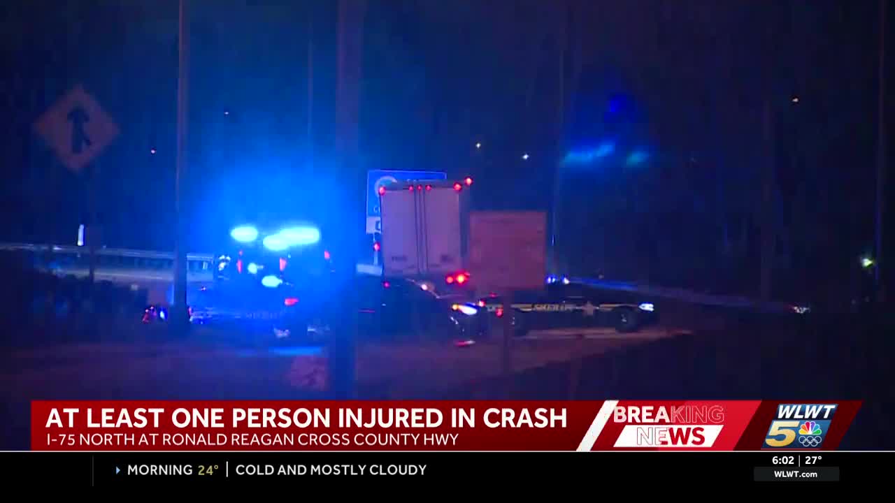 At least one injured after crash along I-75