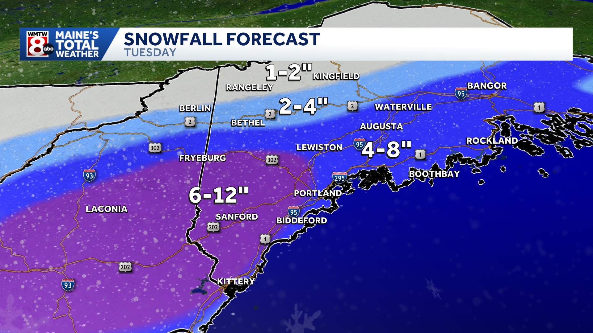 Snowstorm on track to Maine Tuesday