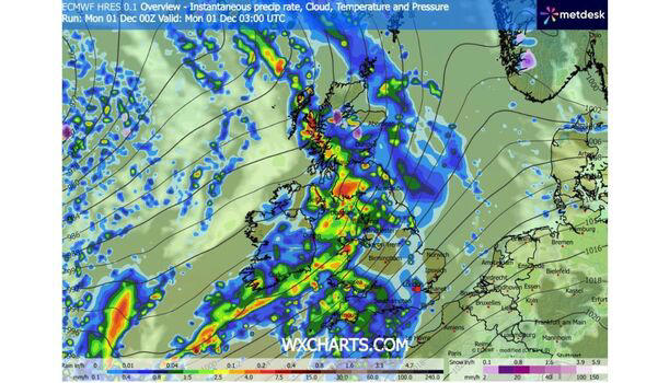 UK weather maps show 700-mile storm vortex battering 29 counties - full ...