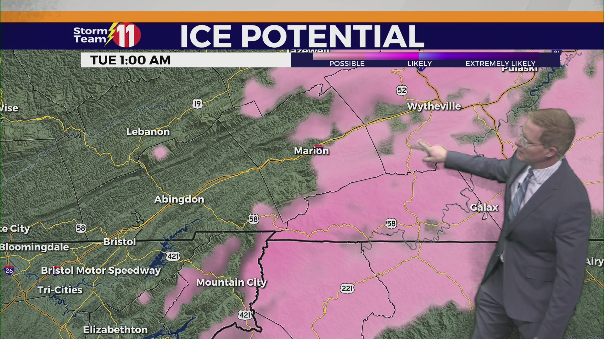 Wet and cold tonight with icy mountain mix