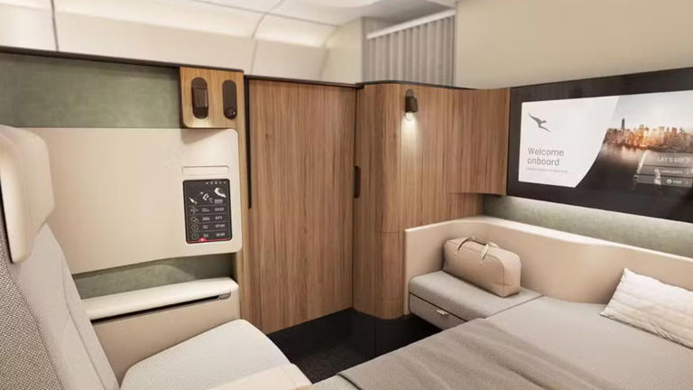 Primeira classe do avião do projeto Sunrise — Foto: Divulgação/Qantas