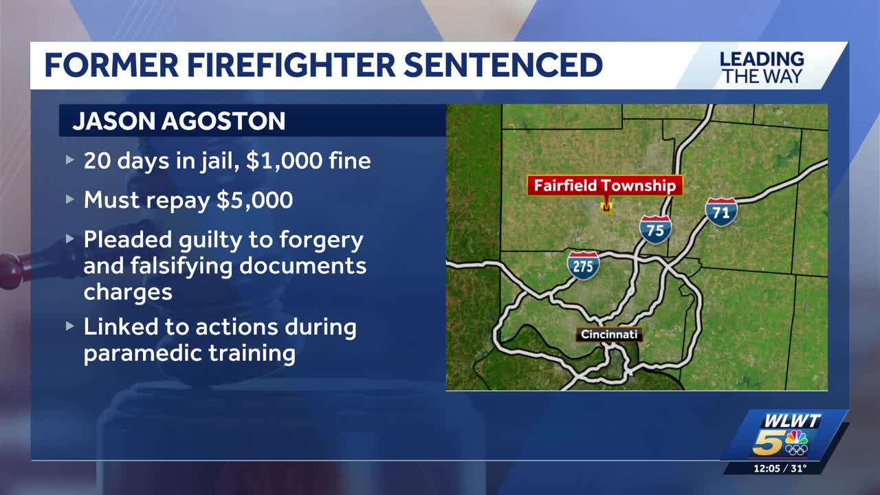 Former Fairfield Township firefighter sentenced on multiple charges