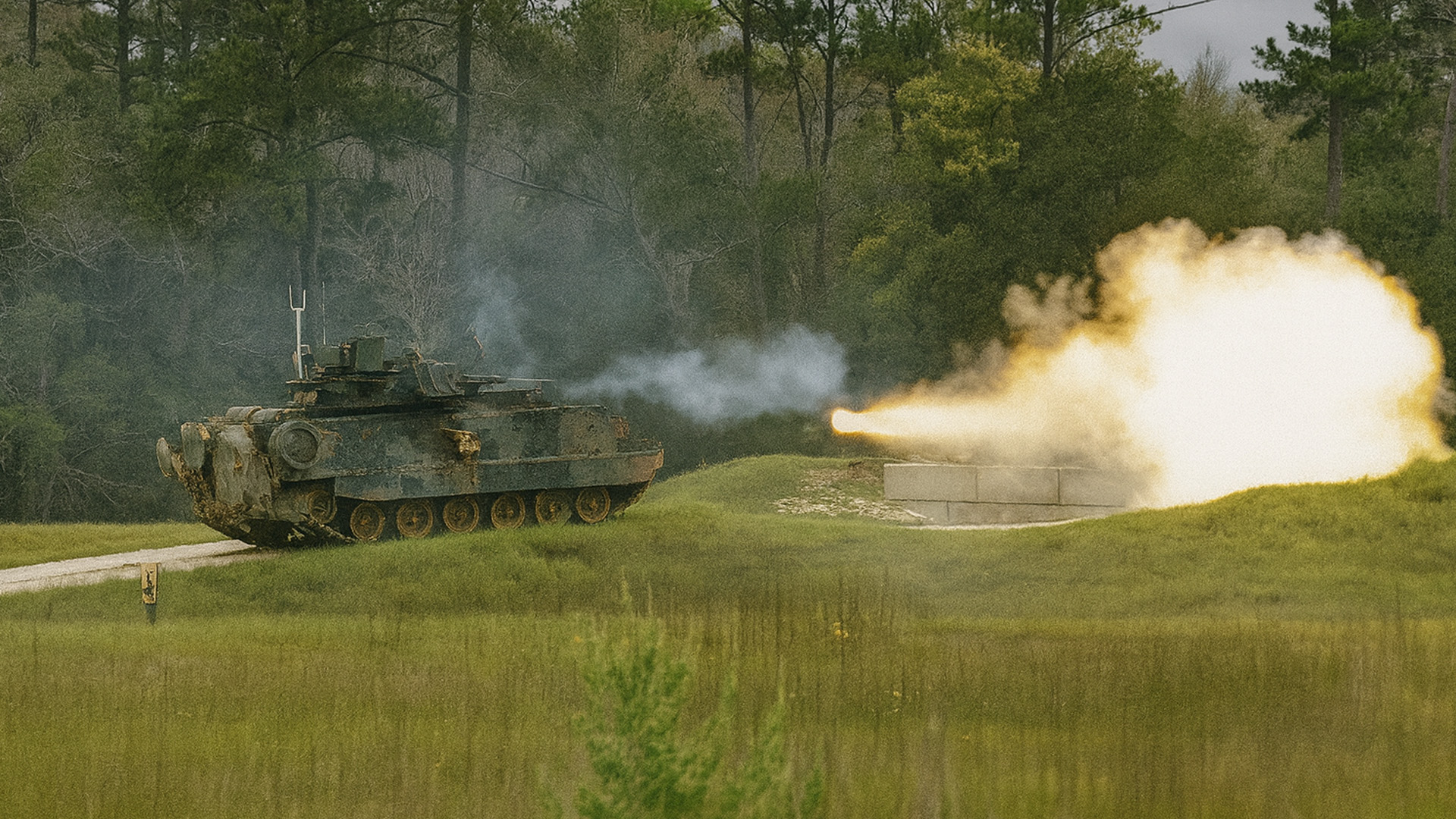 Marne Soldiers Fire M2 .50 Cal During Table VI