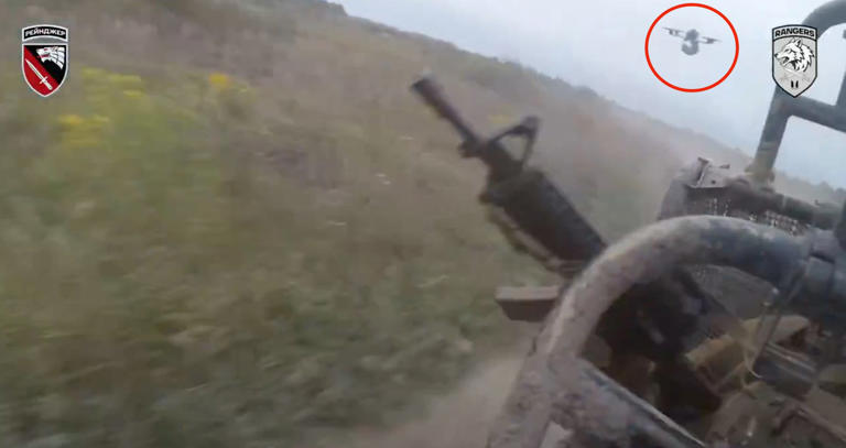 Ukrainian special ops forces narrowly dodged a drone strike. A soldier ...