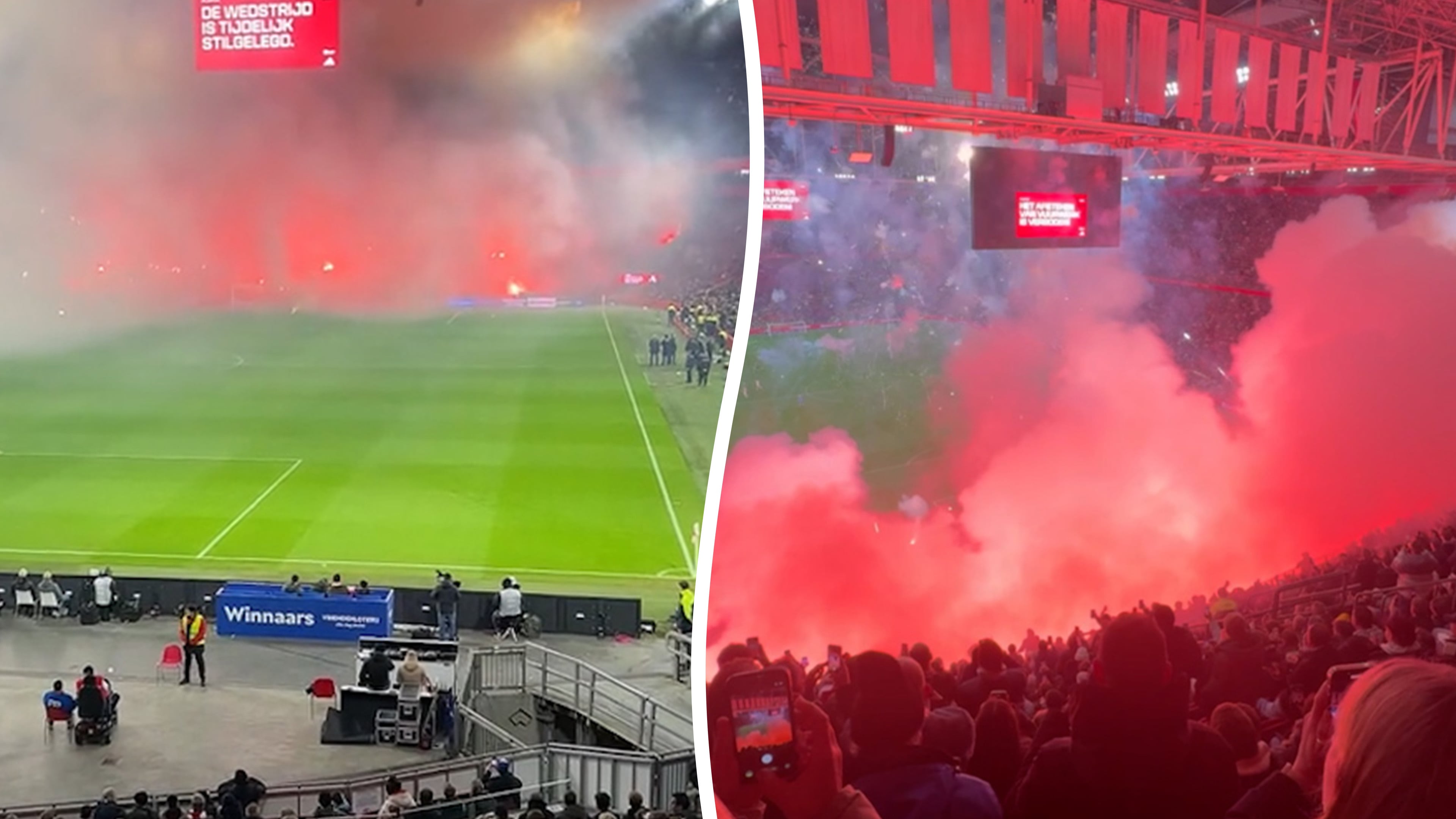 Video captured moment fireworks and flares set off at Amsterdam ...