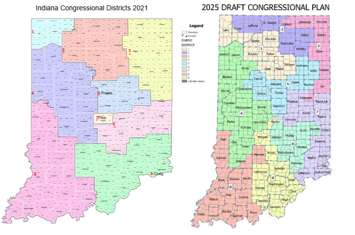 Indiana House Republicans release draft congressional map