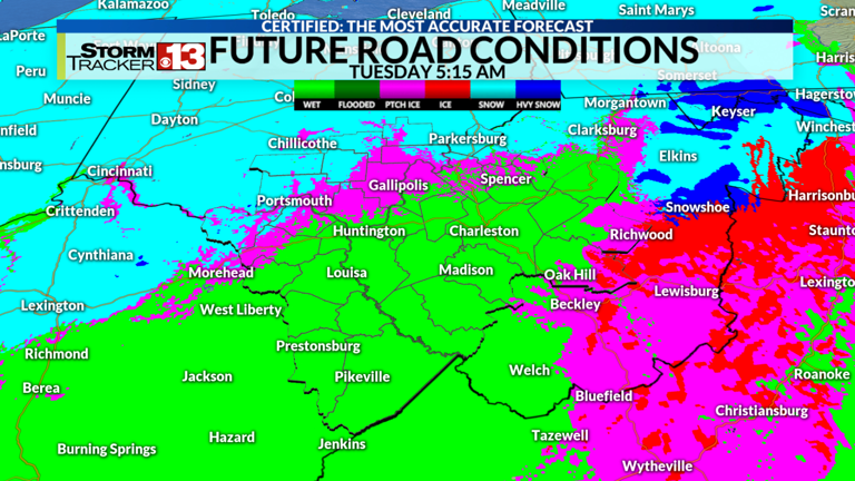 Advisories for slick roads: snow, rain & ice Tuesday