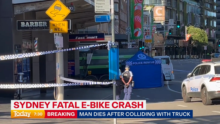 E-bike rider dies after garbage truck collision in Sydney