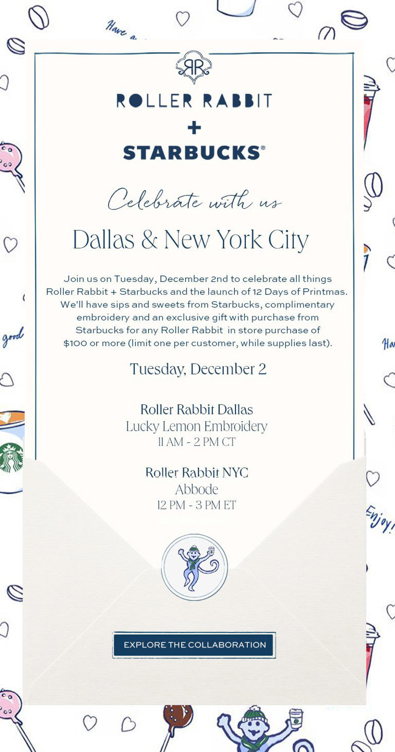 ROLLER RABBIT X STARBUCKS, NYC