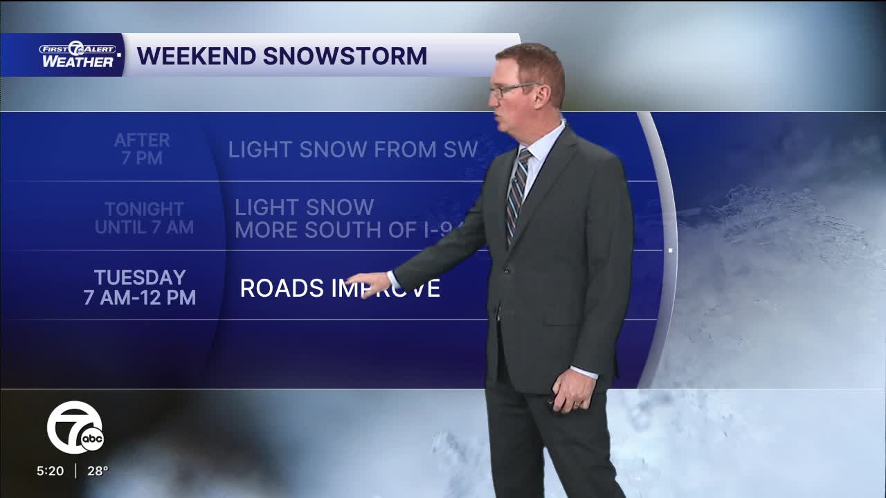 Enough snow to make roads slick
