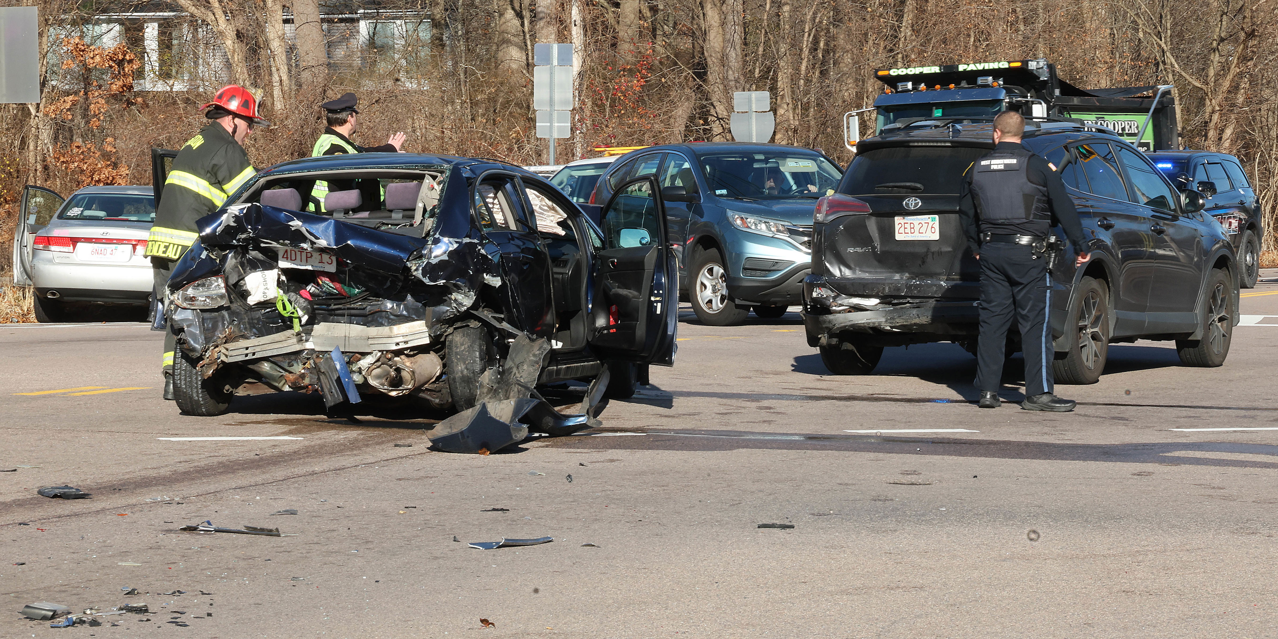 Driver taken to Boston hospital after 4-vehicle Easton crash