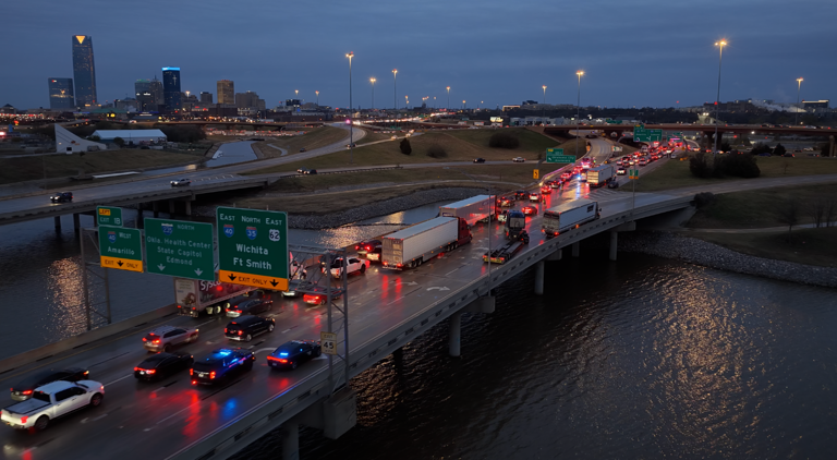 Slick roads cause more than 100 crashes across Oklahoma City metro