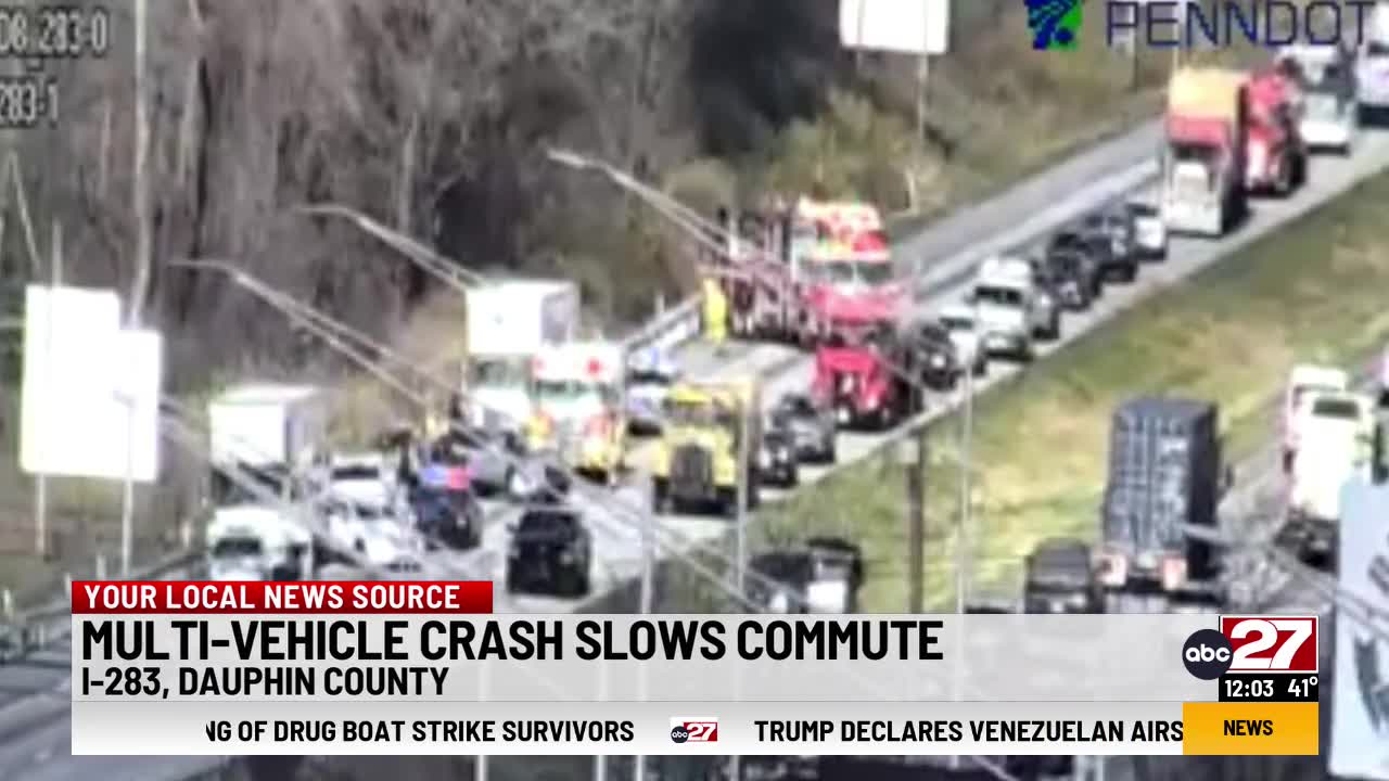 Part of I-283 reopens after multi-vehicle crash