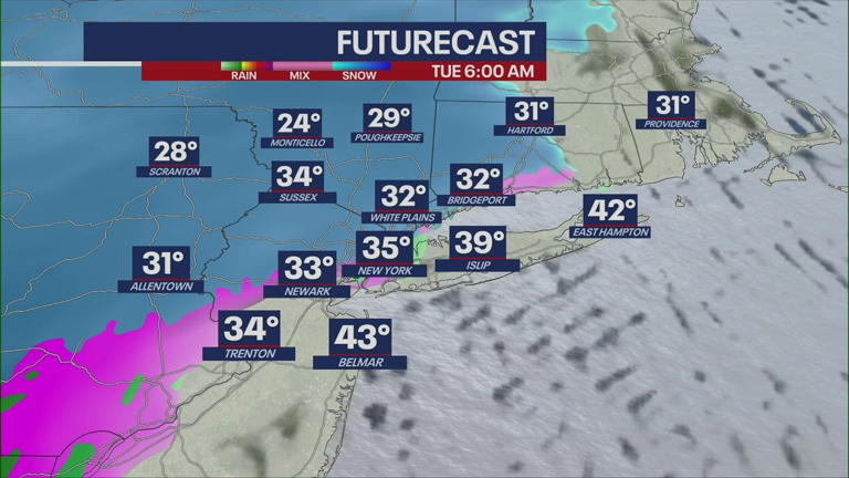 Up to 7 inches of snow possible for parts of NY, NJ: Timeline, forecast ...