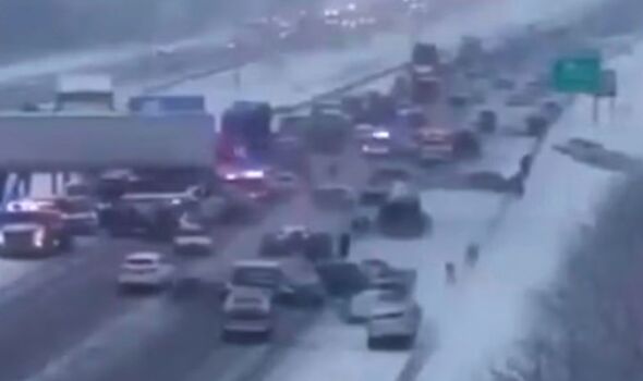 Horror images show huge pile-up in Indiana as snowstorm wreaks havoc ...