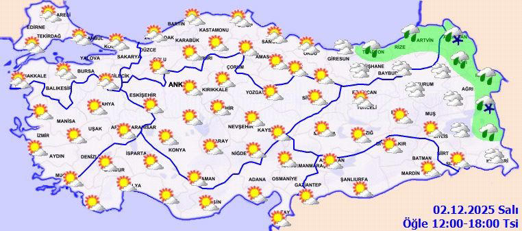 Sağanak yağmur, sis ve pus uyarısı