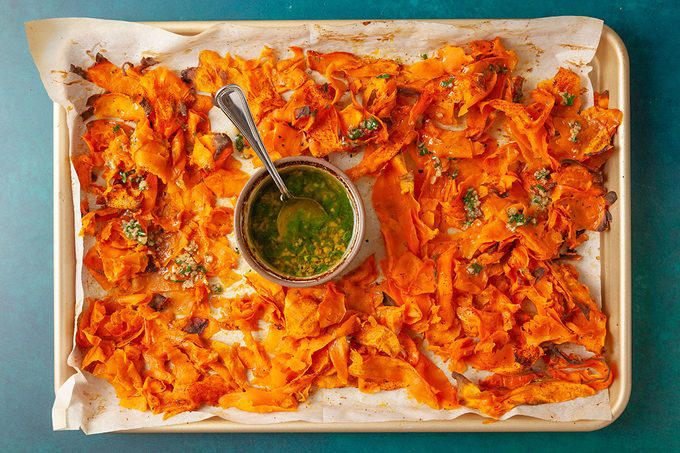 Sheet-Pan Sweet Potato Ribbons