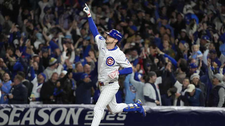 Oct 9, 2025; Chicago, Illinois, USA; Chicago Cubs right fielder Kyle Tucker (30) reacts after hitting a home run against the Milwaukee Brewers during the seventh inning for game four of the NLDS round for the 2025 MLB playoffs at Wrigley Field. Mandatory Credit: David Banks-Imagn Images | David Banks-Imagn Images