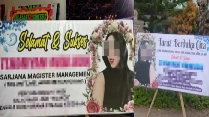 Bunga Teks Pelakor Muncul di Wisuda, Bikin Mahasiswi Dihakimi Istri Sah
