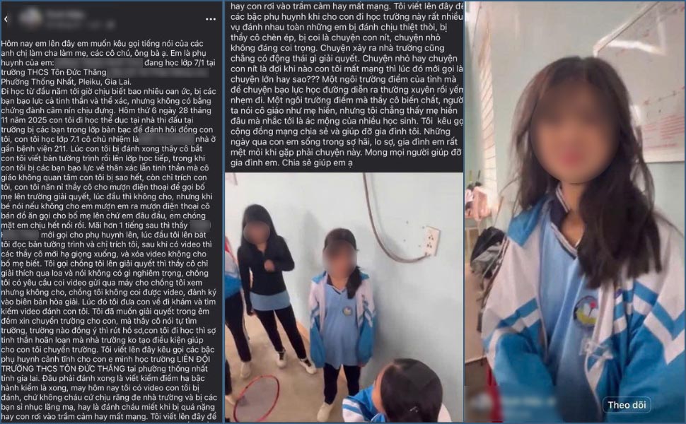 Làm rõ vụ nữ sinh lớp 7 ở Gia Lai bị bạn đánh hội đồng ngay trong trường