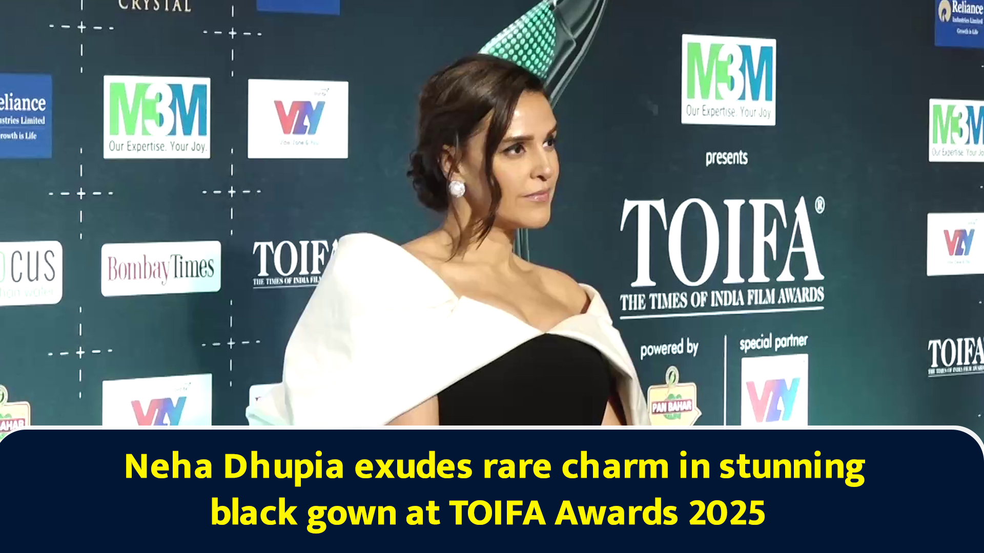 Neha Dhupia exudes rare charm in stunning black gown at TOIFA Awards 2025
